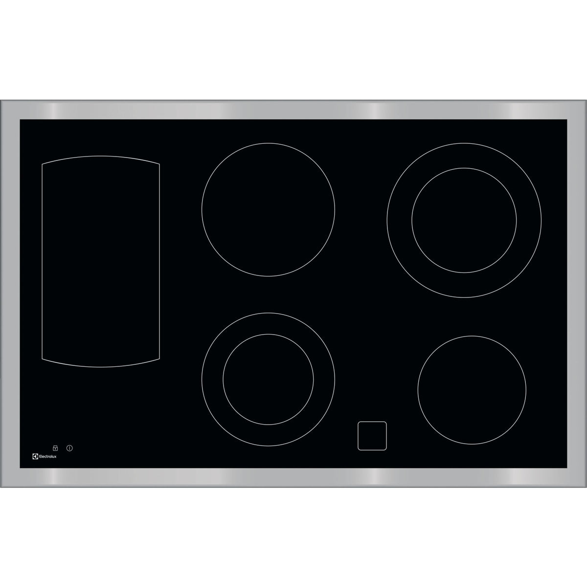 Electrolux GK80LPLCN, Piani di cottura in vetroceramica, Cromo, Variante di incasso: Telaio largo, Numero zone di cottur