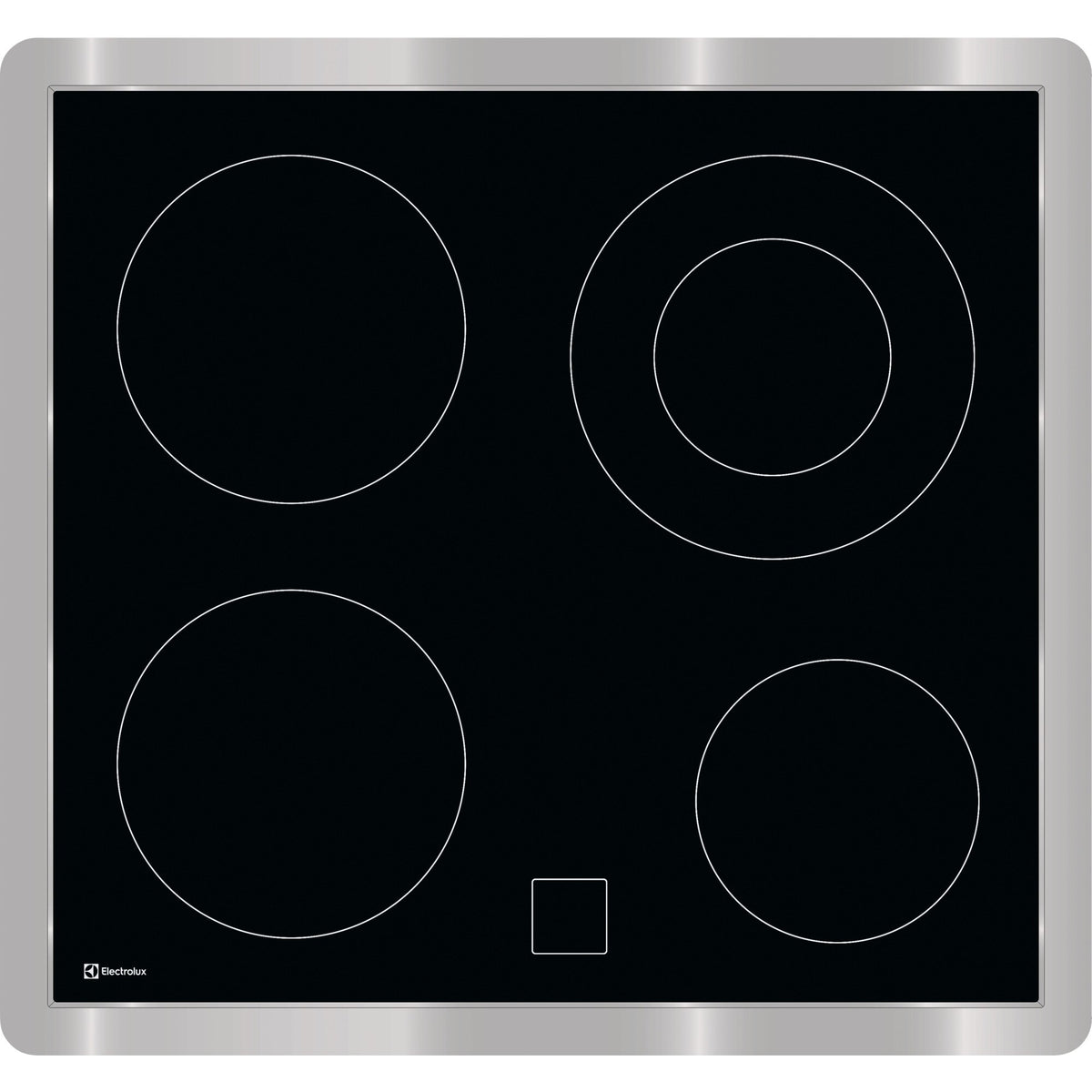 Electrolux GK56PPLRCN, Piani di cottura in vetroceramica, Cromo, Variante di incasso: Telaio largo, Numero zone di cottu