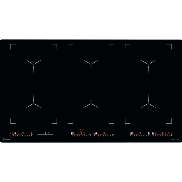 Electrolux GK906TSILO, Piano di cottura a induzione, Nero, Variante di incasso: Senza telaio, Numero zone di cottura: 6,