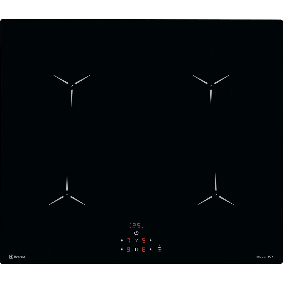 Electrolux GK58IO, Piano di cottura a induzione, Cromo, Variante di incasso: senza cornice, Numero zone di cottura: 4, T