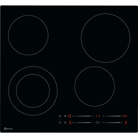 Electrolux GK56TSO, Piani di cottura in vetroceramica, Nero, Variante di incasso: Senza telaio, Numero zone di cottura: 