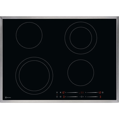 Electrolux GK69TSCN, Piani di cottura in vetroceramica, Cromo, Variante di incasso: Telaio, Numero zone di cottura: 4, T