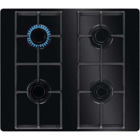 Electrolux GKM45GLAS, Piani di cottura a gas da incasso, Nero, Numero zone di cottura: 4, Raggio (cm): 0.5, Larghezza (c