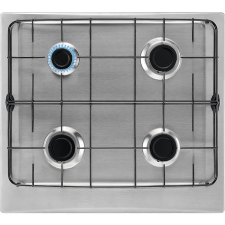 Electrolux GKM45CN, Piani di cottura a gas da incasso, Cromo, Numero zone di cottura: 4, Raggio (cm): 0.5, Larghezza (cm
