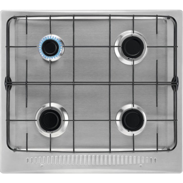 Electrolux GKM44CN, Piani di cottura a gas da incasso, Cromo, Numero zone di cottura: 4, Raggio (cm): 0.5, Larghezza (cm