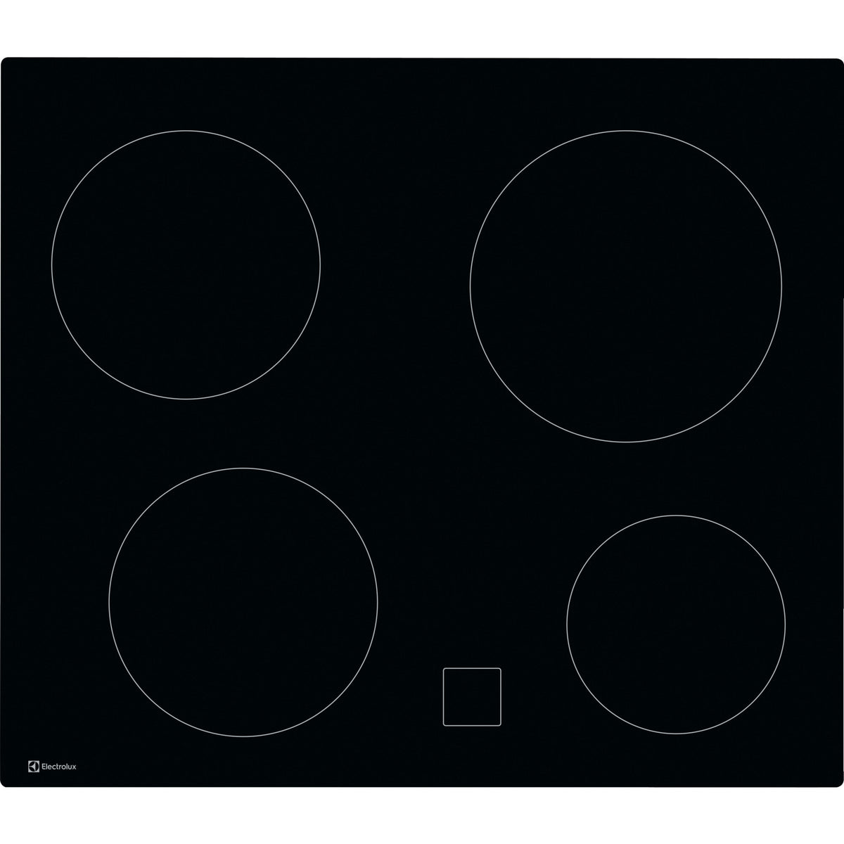Electrolux GK58VO, Piani di cottura in vetroceramica, Nero, Variante di incasso: Senza telaio, Numero zone di cottura: 4