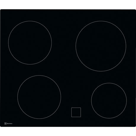 Electrolux GK58VO, Piani di cottura in vetroceramica, Nero, Variante di incasso: Senza telaio, Numero zone di cottura: 4