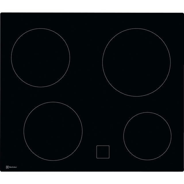 Electrolux GK58VO, Piani di cottura in vetroceramica, Nero, Variante di incasso: Senza telaio, Numero zone di cottura: 4