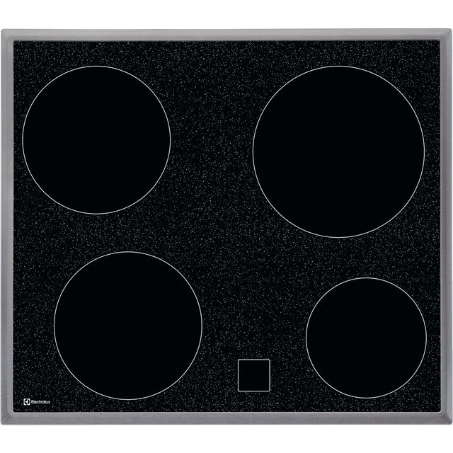 Electrolux GK58CN, Piani di cottura in vetroceramica, Cromo, Variante di incasso: Telaio, Numero zone di cottura: 4, Ten